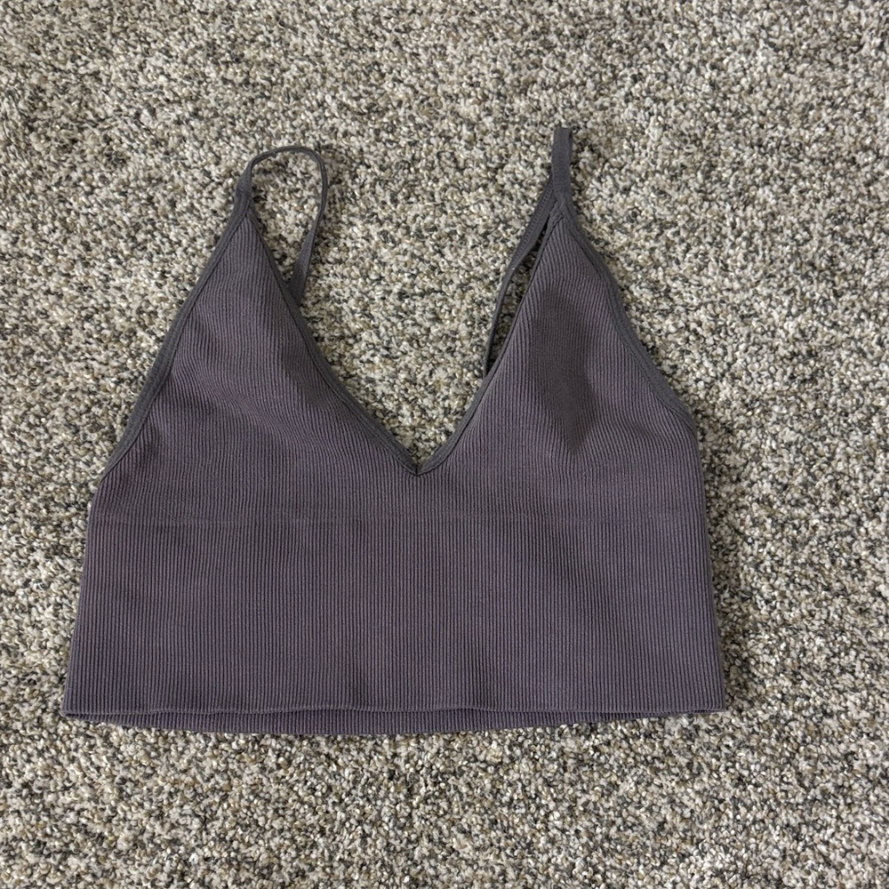By Together Charcoal Ribbed Bralette
